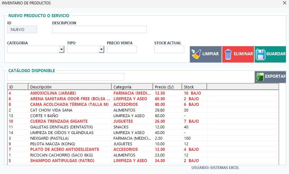 Productos y Servicios